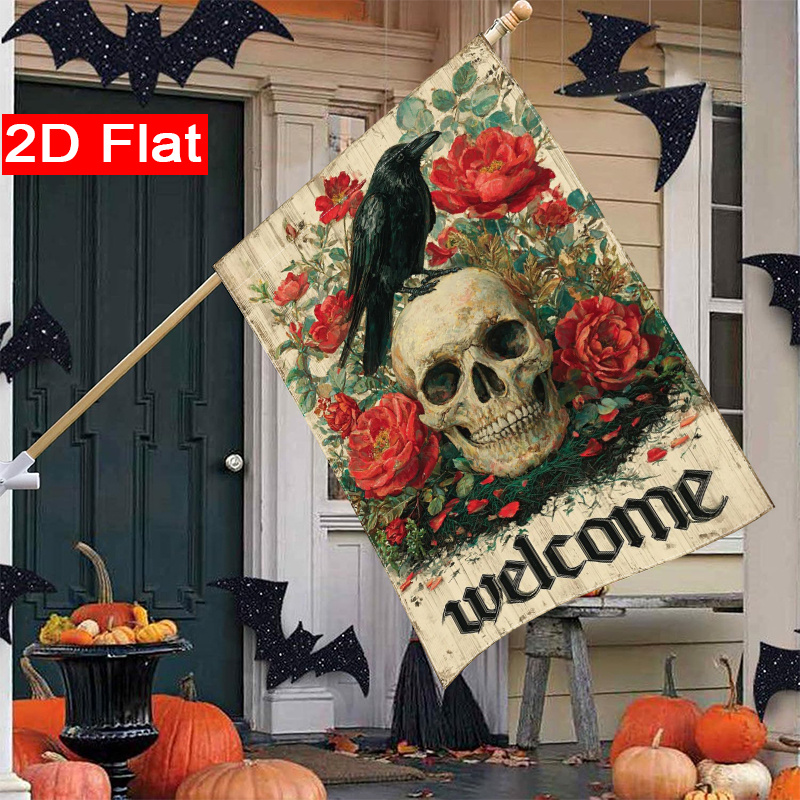 Halloween Skeleton Decoration - Bandera de jardín con diseño de