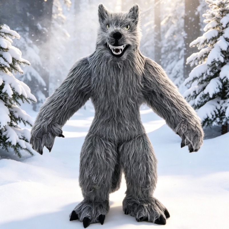Halloween Costume Adult - Disfraz de Mascota de Lobo Gris