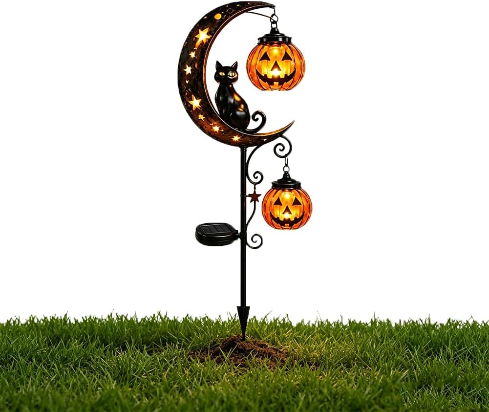 Halloween Pumpkin Decor Led - Luz solar para jardín con diseño
