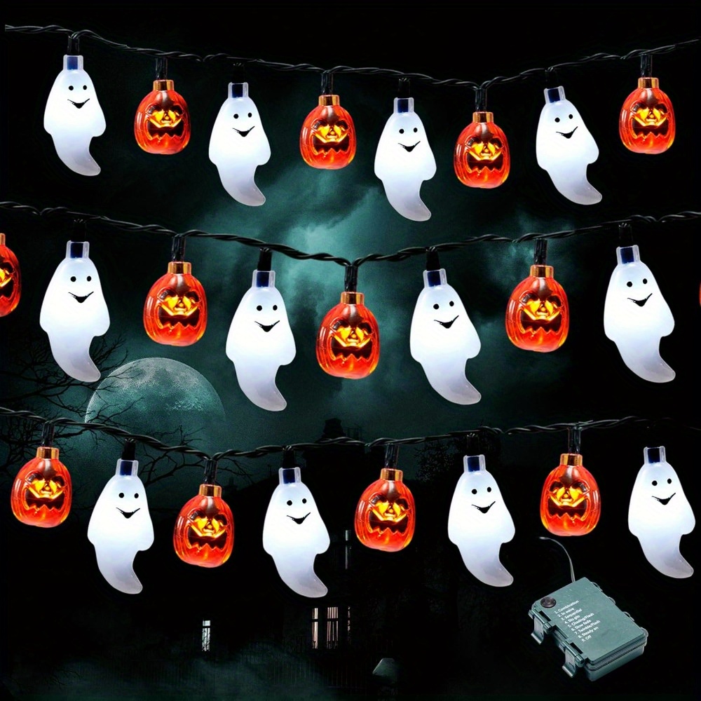 Halloween Led String Lights Orange - Guirnalda de luces LED de 19.7