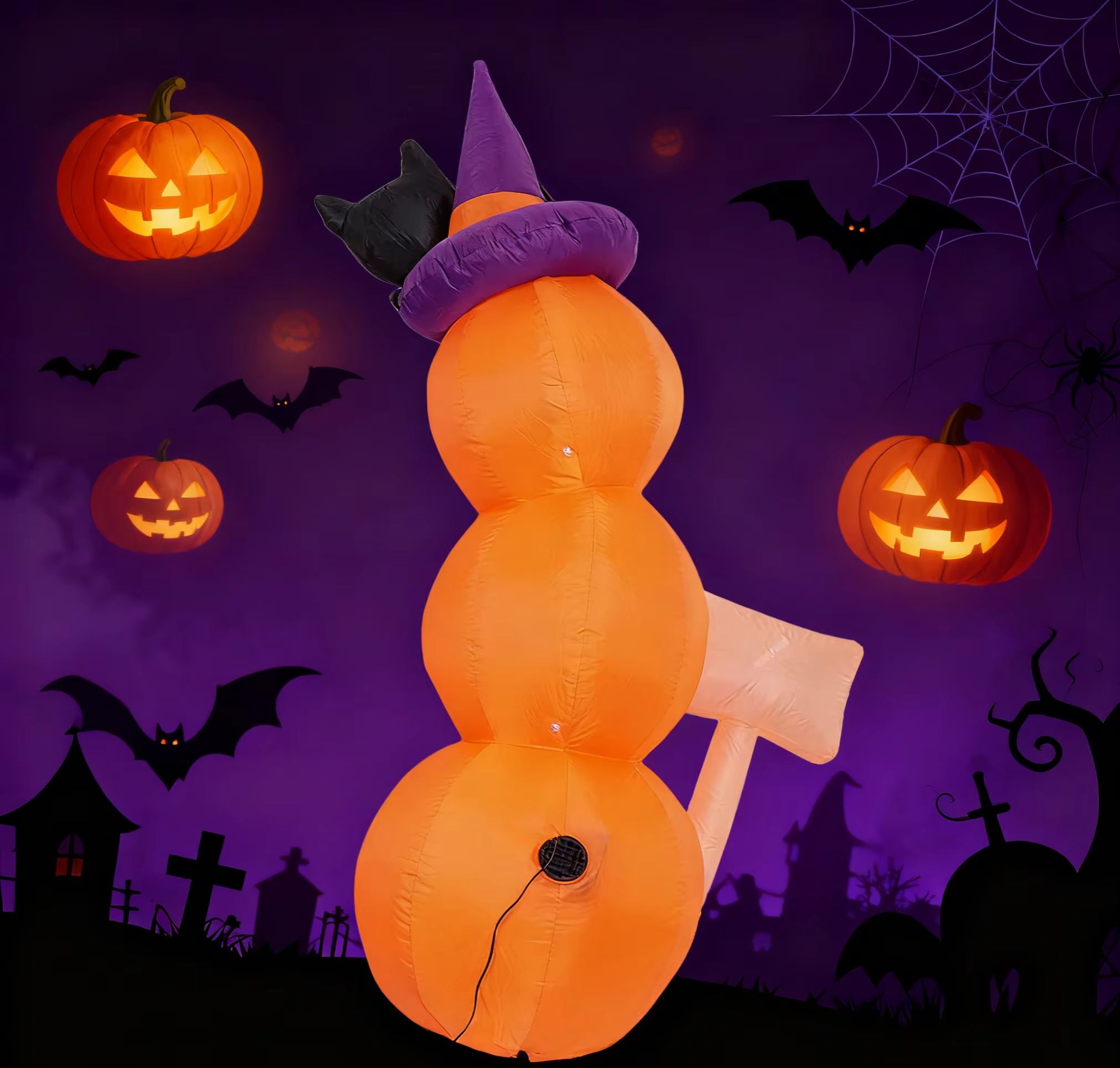 Calabazas Apiladas Inflables d - Halloween Pumpkin Decor Led reseña y precio