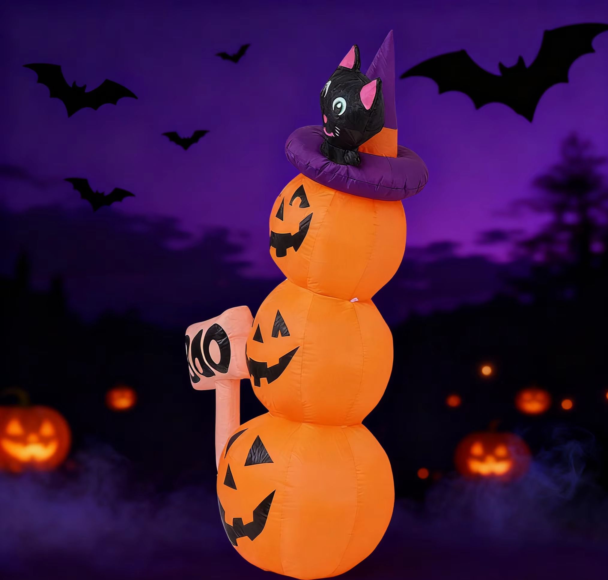 Calabazas Apiladas Inflables d - Halloween Pumpkin Decor Led reseña y precio