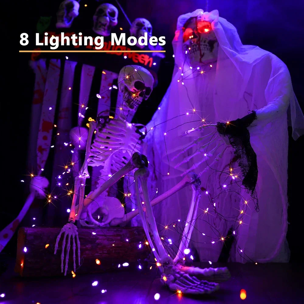 Guirnalda de luces de alambre  - Halloween Led String Lights Orange reseña y precio