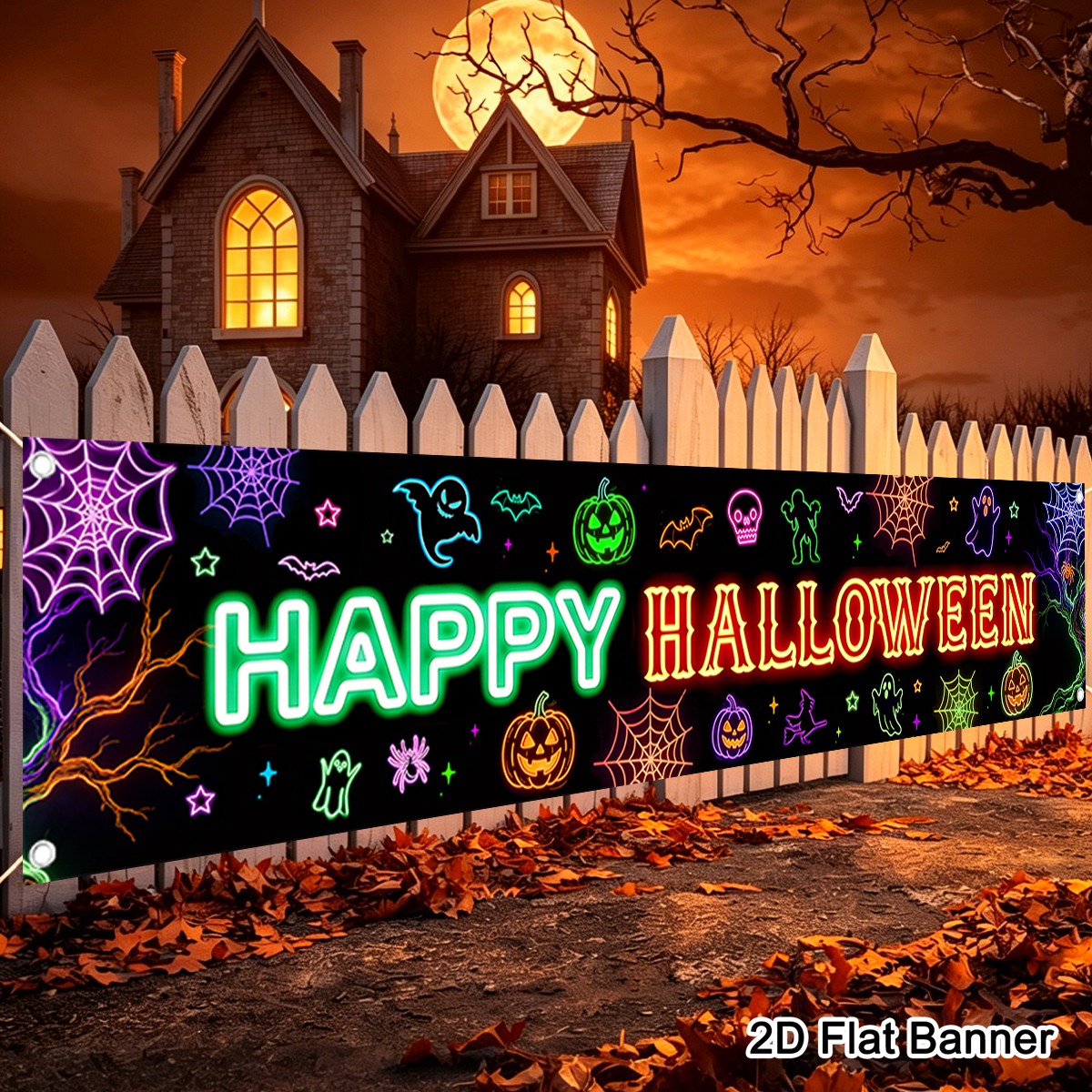 1 unidad de pancarta de poliés - Pumpkin Lantern Halloween reseña y precio