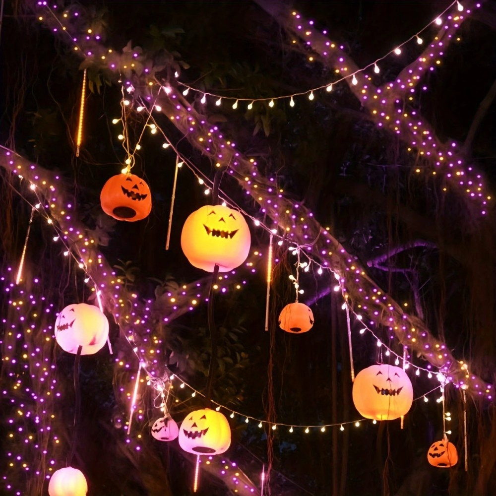 Guirnalda de luces solares par - Halloween Led String Lights Orange reseña y precio