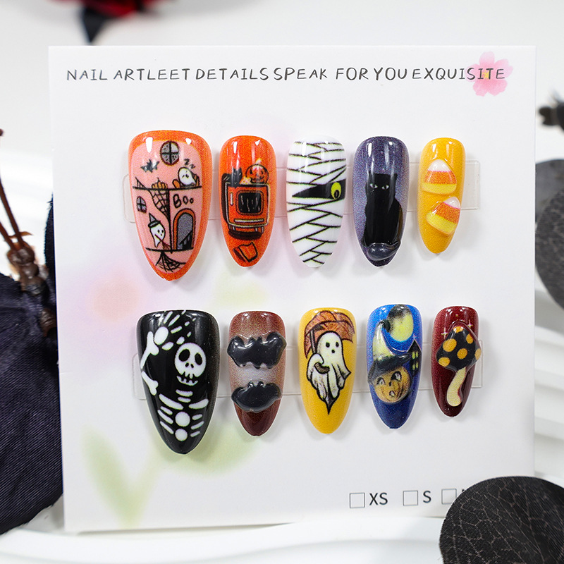 30 Uñas Postizas de Halloween, - Halloween Skeleton Decoration reseña y precio