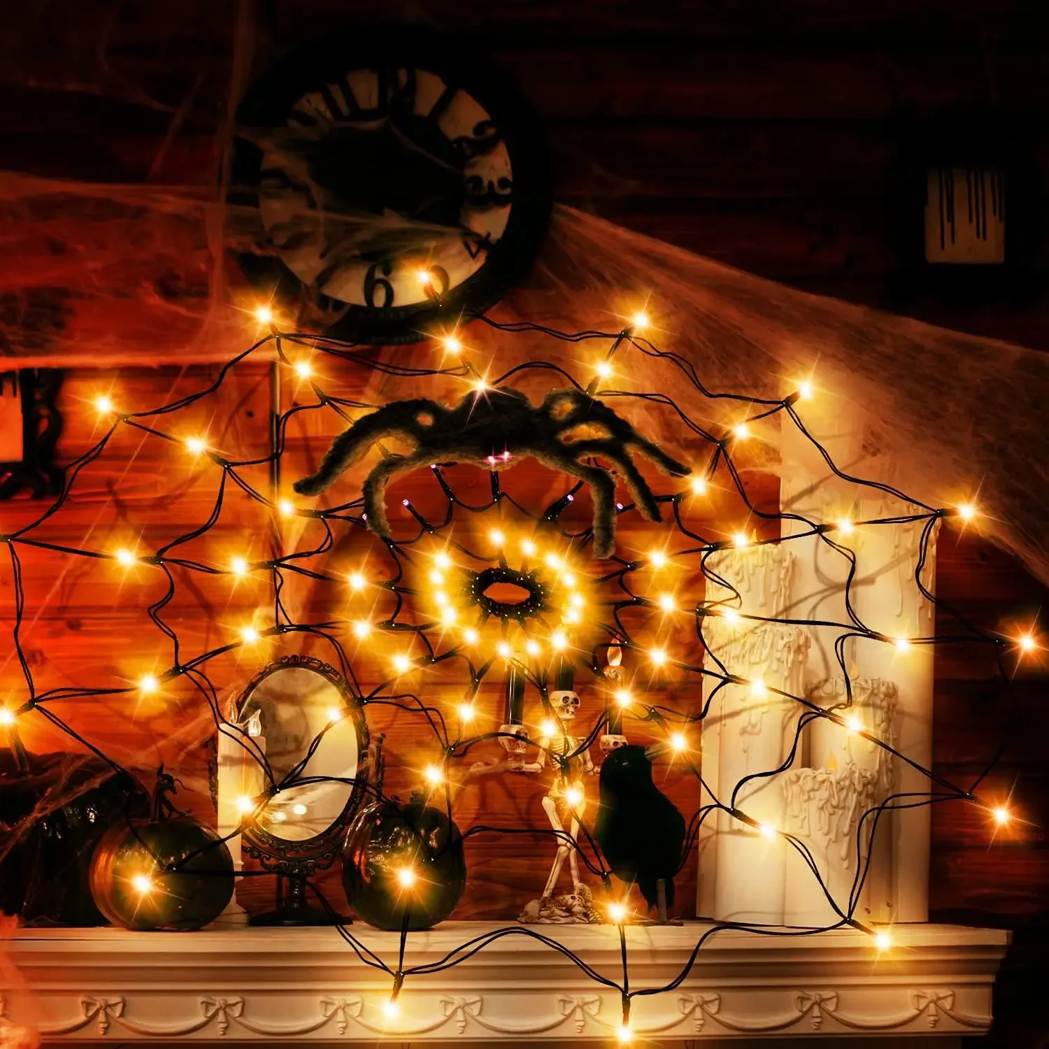 Guirnalda de Luces LED de Hall - Spider Web Halloween Decoration reseña y precio