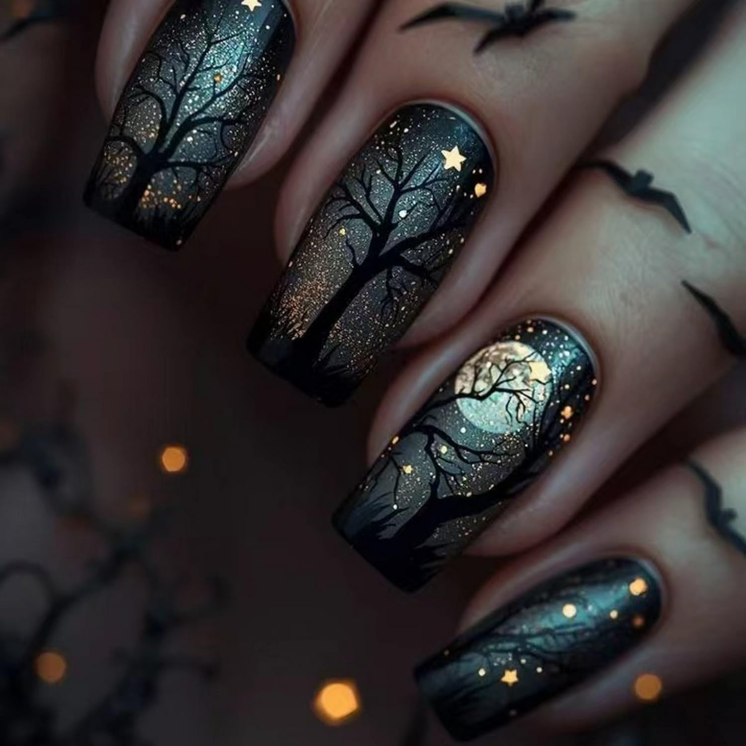 Uñas postizas de Halloween, uñ - Spider Web Halloween Decoration reseña y precio
