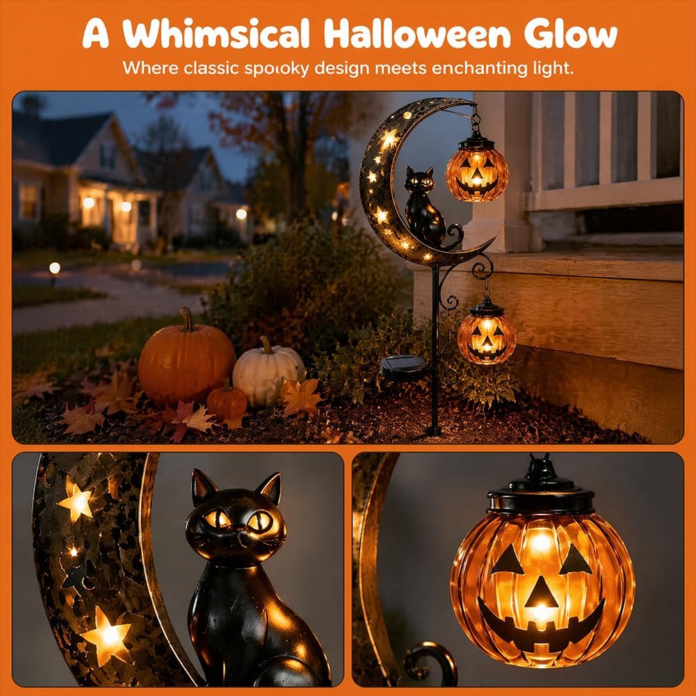 Luz solar para jardín con dise - Halloween Pumpkin Decor Led reseña y precio