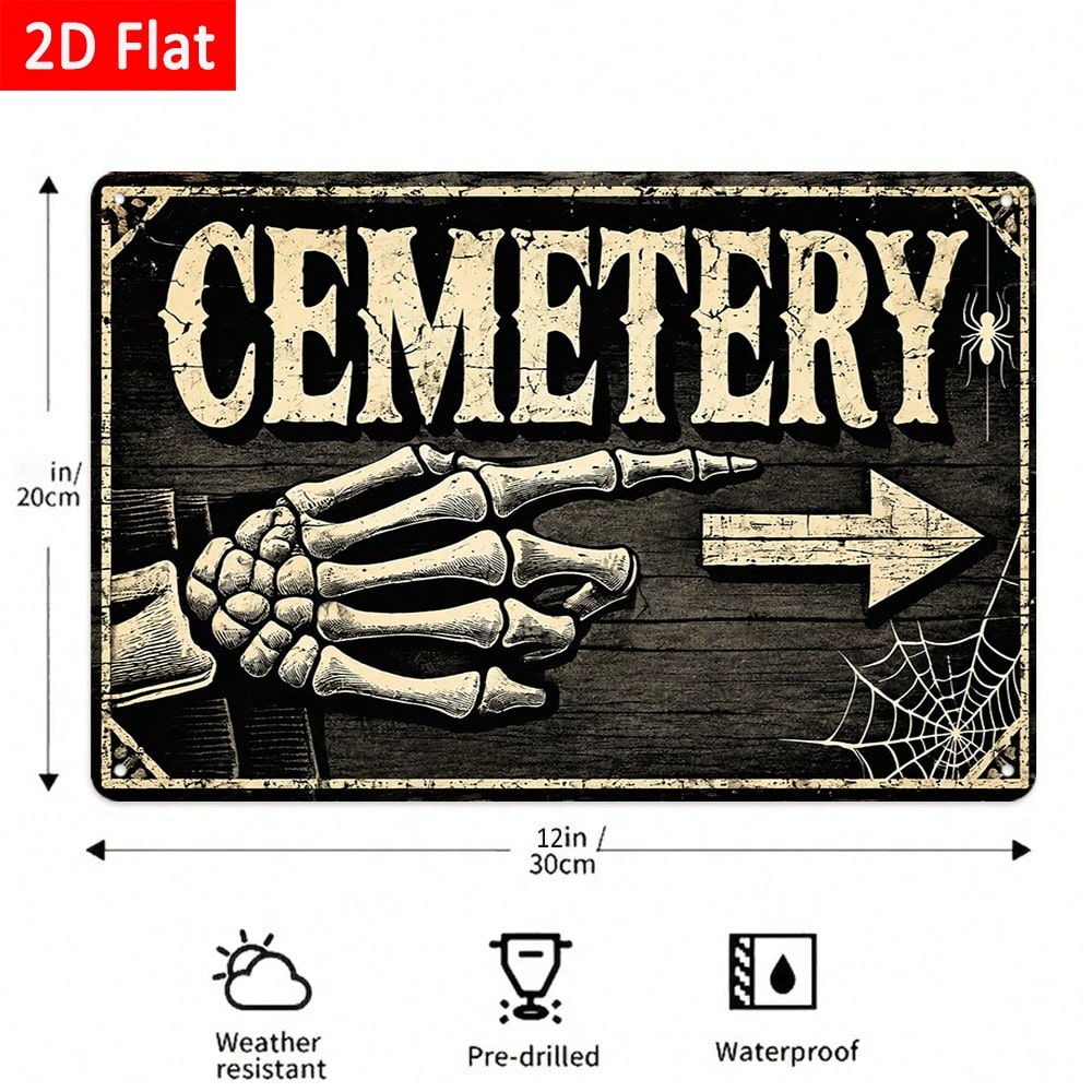 1 unidad, letrero de hojalata  - Halloween Skeleton Decoration reseña y precio