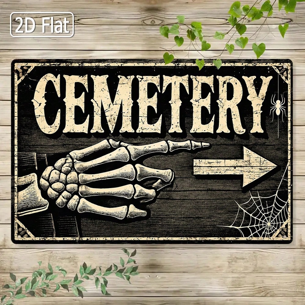 1 unidad, letrero de hojalata  - Halloween Skeleton Decoration reseña y precio